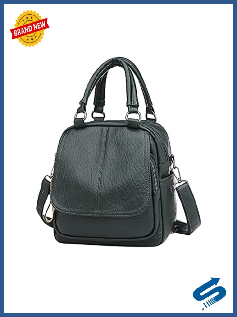 PU Leather Mini Backpack Purse Convertible Crossbody Shoulder Bag Daypack